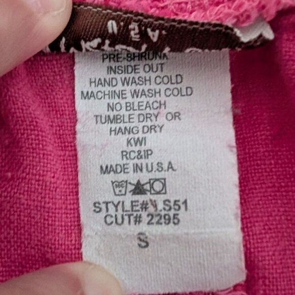 Match Point Linen Skirt Womens Size Small Pink Elastic Waist Drawstring A Line - Picture 4 of 7